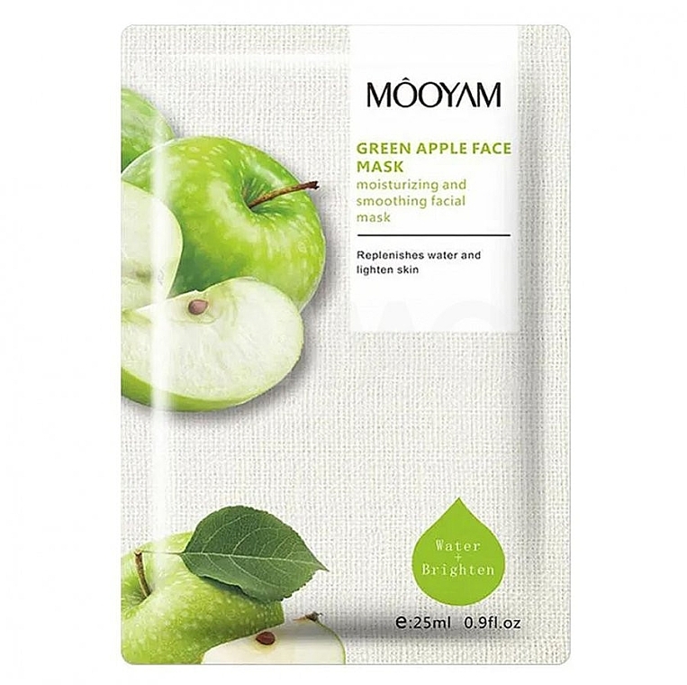 Maska w płachcie z ekstraktem z zielonego jabłka Nawilżenie - Mooyam Green Apple Face Mask — Zdjęcie N1