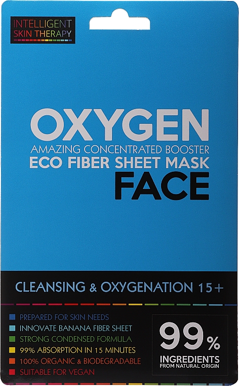 Oczyszczająco-dotleniająca maska w płachcie do twarzy Aktywny tlen - Beauty Face Intelligent Skin Therapy Mask — Zdjęcie N1
