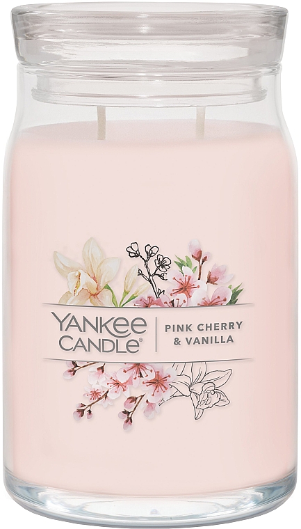 Świeca zapachowa w słoiku Pink Cherry & Vanilla, 2 knoty - Yankee Candle Pink Cherry & Vanilla — Zdjęcie N2