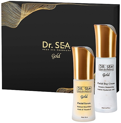 Zestaw - Dr.Sea Gift Gold Box Radiant Skin (cr/50ml + ser/30ml) — Zdjęcie N1