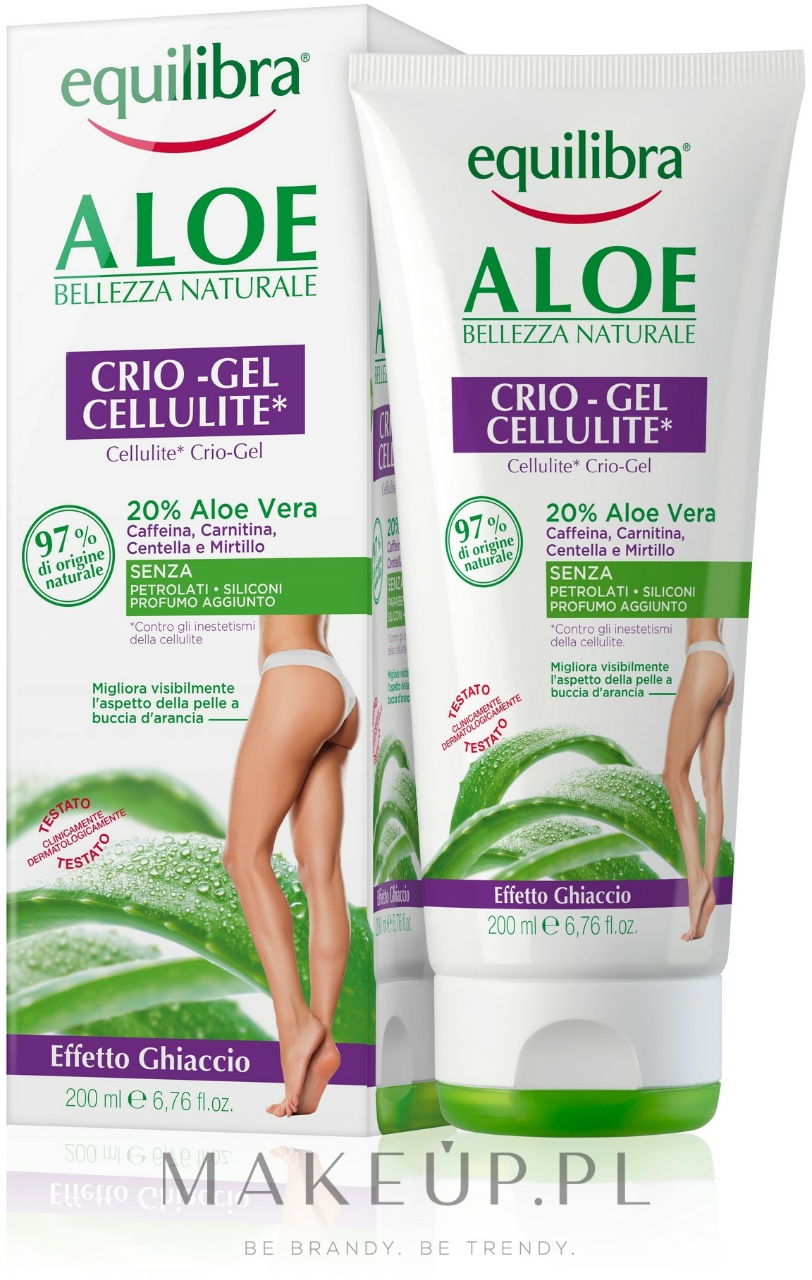 Antycellulitowy aloesowy żel chłodzący do ciała - Equilibra Special Body Care Line Aloe Crio-Gel Cellulite — Zdjęcie 200 ml