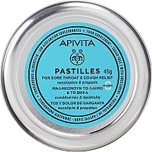 Pastylki na ból gardła i kaszel z eukaliptusem i propolisem - Apivita Pastilles For Sore Throat And Cough Relief With Eucalyptus & Propolis — Zdjęcie N1