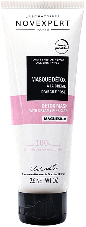 Detoksykująca maska do twarzy z różową glinką - Novexpert Magnesium Mask Detox With Creamy Pink Clay