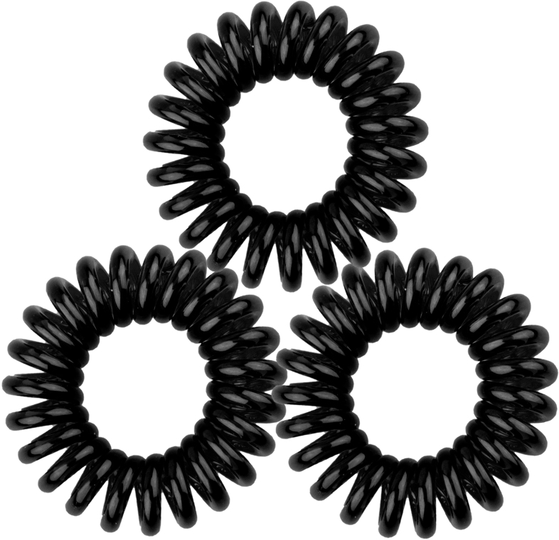 Gumki do włosów plastikowe Anti Ziep, czarne, 3 szt, średnica 2,5 cm - Titania