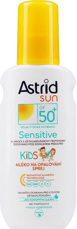 Krem przeciwsłoneczny w sprayu dla dzieci do skóry wrażliwej SPF 50 - Astrid Sun Sensitive Kids — Zdjęcie N1
