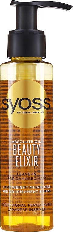 Eliksir piękności z olejkiem absolutnym do włosów suchych i zniszczonych - Syoss Beauty Elixir Absolute Oil