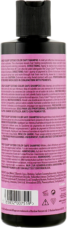 Szampon do włosów farbowanych bez siarczanów - Crazy Color Extend Color Safe Shampoo — Zdjęcie N2
