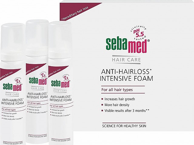 Zestaw - Sebamed Anti-Hairloss (h/foam/3x70ml) — Zdjęcie N1