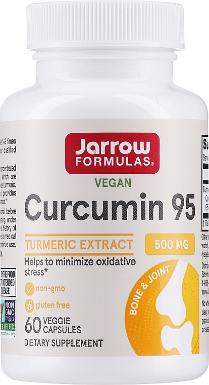 Suplement diety Kurkumina 95 - Jarrow Formulas Curcumin 95 500mg — Zdjęcie N1