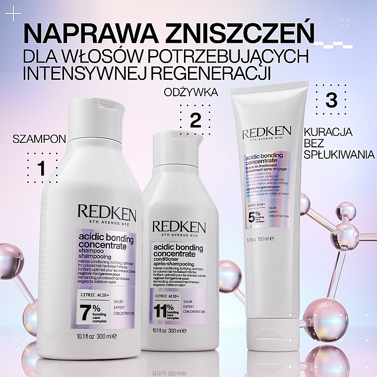 Krem termoochronny do intensywnej pielęgnacji włosów zniszczonych zabiegami chemicznymi - Redken Acidic Bonding Concentrate Leave-in Treatment — Zdjęcie N10