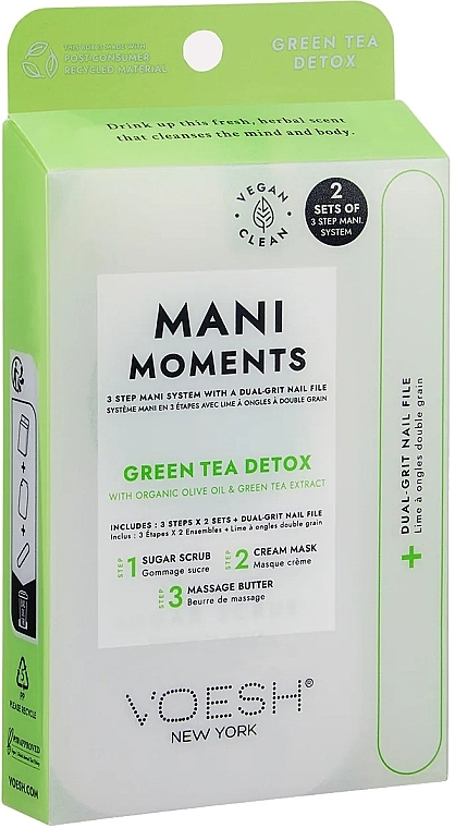 Zestaw do pielęgnacji dłoni i paznokci Zielona herbata - Voesh Mani Moments Green Tea Detox — Zdjęcie N1
