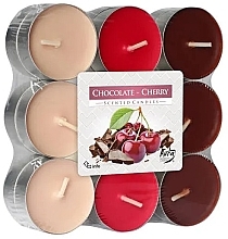 Podgrzewacze zapachowe Czekolada i wiśnia, 18 sztuk - Bispol Chocolate Cherry Scented Candles — Zdjęcie N1
