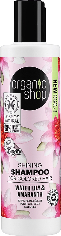 Szampon do włosów farbowanych Lilia wodna i amarant - Organic Shop Shampoo — Zdjęcie N1
