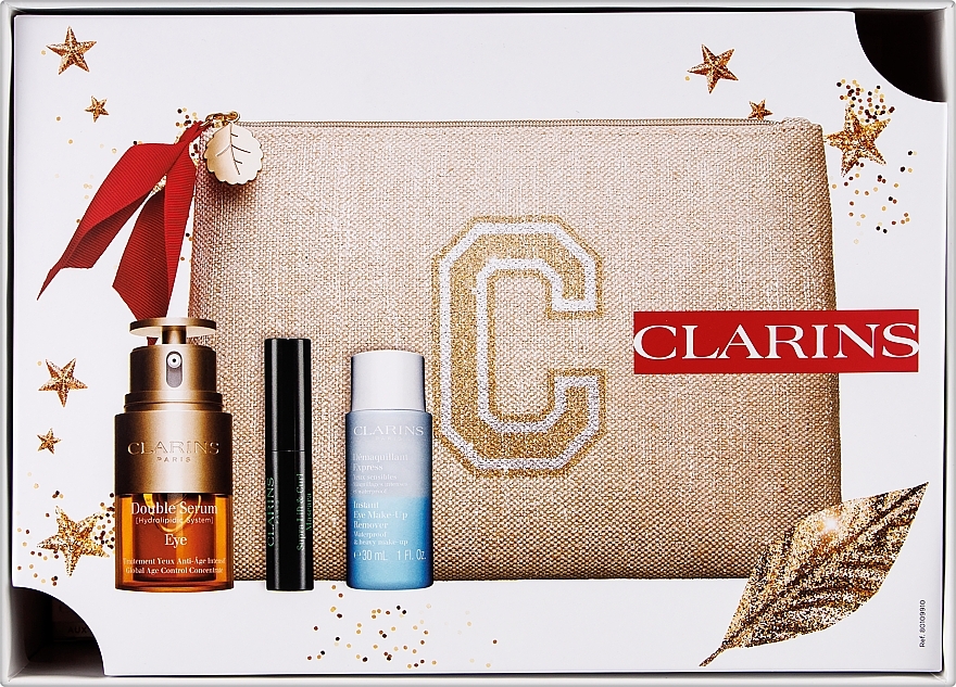 Zestaw - Clarins Double Serum Eye Set (eye/ser/20ml + mascara/3ml + rem/30ml + bag) — Zdjęcie N4