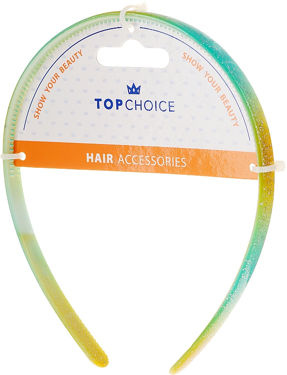 Opaska do włosów, 27901, żółto-zielona - Top Choice  — Zdjęcie N1