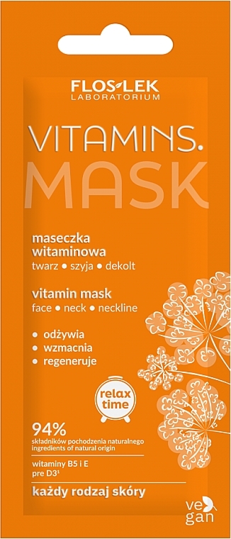 Maseczka witaminowa na twarz, szyję i dekolt - Floslek Vitamins Mask — Zdjęcie N1