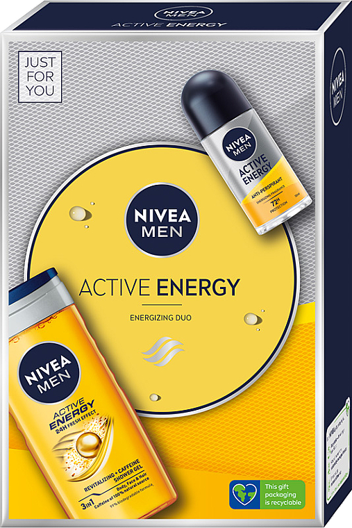 Zestaw dla mężczyzn - NIVEA MEN Active Energy Energizing Duo (sh gel/250ml + deo/50ml) — Zdjęcie N3