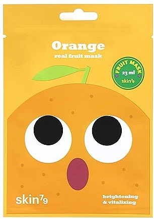 Rozświetlająca maska w płachcie z ekstraktem z pomarańczy - Skin79 Real Fruit Mask Orange — Zdjęcie N1
