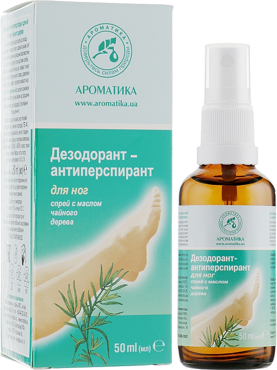 Antybakteryjny dezodorant antyperspirant do stóp z olejkiem z drzewa herbacianego - Aromatika — Zdjęcie N1