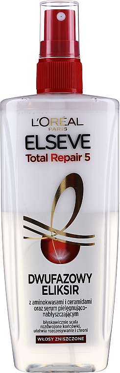 Dwufazowy eliksir-odżywka do włosów zniszczonych - L'Oreal Paris Elsève Total Repair 5