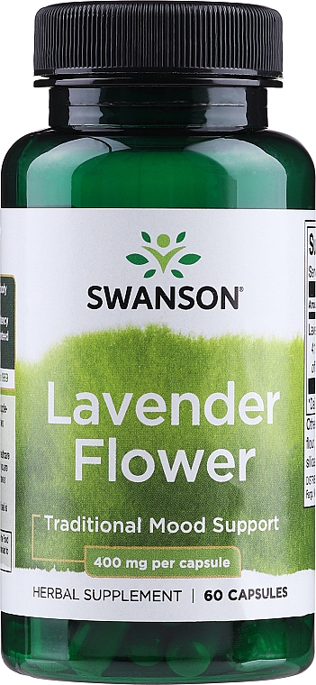 Suplement diety Kwiaty lawendy, 400 mg - Swanson Full Spectrum Lavender Flower — Zdjęcie N1