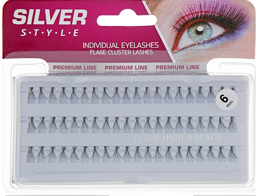 Sztuczne rzęsy, 6 mm, MN 240 - Silver Style Premium Line Individual Eyelashes Mix — Zdjęcie N1