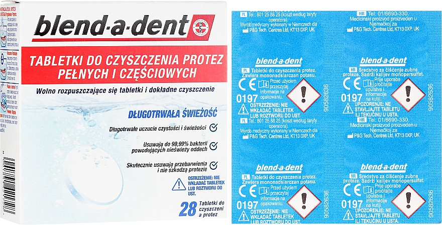 Tabletki do czyszczenia protez pełnych i częściowych - Blend-A-Dent — Zdjęcie N1