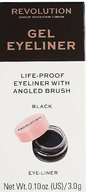 Eyeliner z pędzelkiem - Makeup Revolution Gel Eyeliner Pot With Brush — Zdjęcie N1