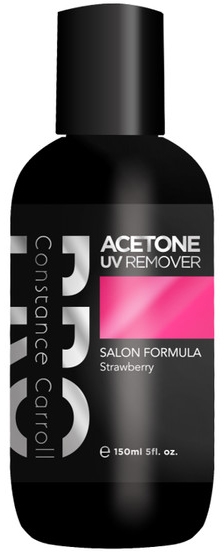 Zmywacz z acetonem do usuwania manicure hybrydowego - Constance Carroll Aceton UV Remover Strawberry  — Zdjęcie N1