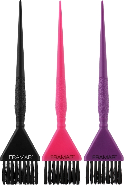Zestaw pędzli do farbowania, czarny, fioletowy, różowy - Framar Needle Coloring Brush — Zdjęcie N1