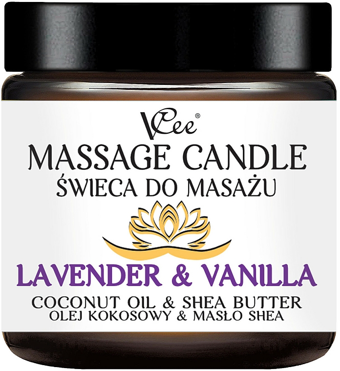 Świeca do masażu Lawenda i wanilia - VCee Massage Candle Lavender & Vanilla Coconut Oil & Shea Butter — фото N1