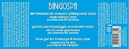 Żel niebieski do masażu Olejek miętowy, aloes, prowitamina B5 i kamfora - BingoSpa Bingo Gel Blue — Zdjęcie N2