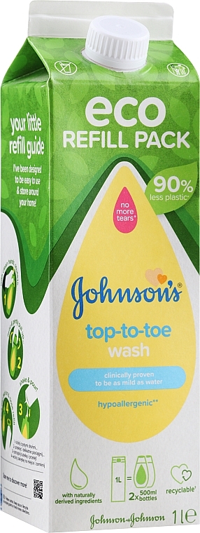 Płyn do mycia ciała i włosów od 1. dnia życia (uzupełnienie) - Johnson’s® Baby Top-To-Toe Refill — Zdjęcie N1