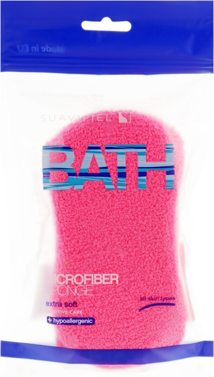 Gąbka do kąpieli Różowa - Suavipiel Microfiber Bath Sponge Extra Soft — Zdjęcie N1