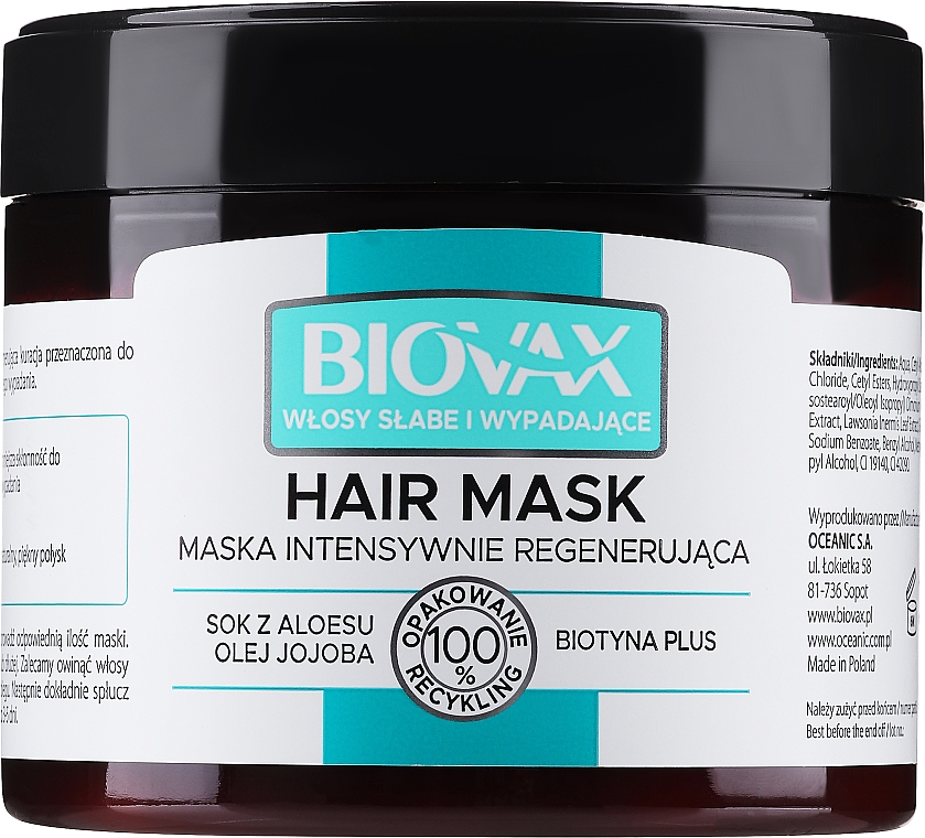 Maska na wypadanie włosów - Biovax Anti-Hair Loss Mask