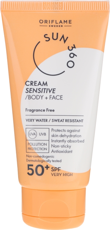 Krem do opalania do skóry wrażliwej SPF 50 - Oriflame Sun 360 Cream Sensitive Body + Face — Zdjęcie N1