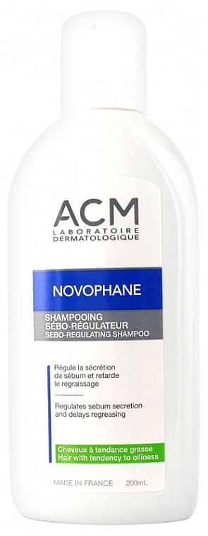 Szampon regulujący wydzielanie sebum - ACM Laboratoires Novophane Sebo-Regulating Shampoo — Zdjęcie N1