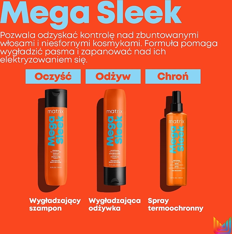 Wygładzający szampon z masłem shea - Matrix Total Results Mega Sleek Shampoo — Zdjęcie N6