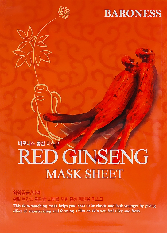 Maska w płachcie z ekstraktem z żeń-szenia - Beauadd Baroness Mask Sheet Red Ginseng — Zdjęcie N1