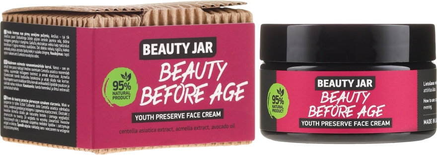 Naturalny przeciwzmarszczkowy krem do twarzy - Beauty Jar Beauty Before Age Youth Preserve Face Cream