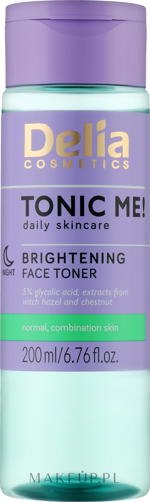 Rozświetlający tonik do twarzy - Delia Cosmetics Tonic Me — Zdjęcie 200 ml