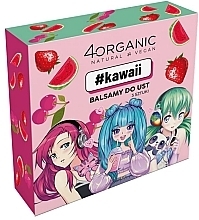 Zestaw balsamów do ust - 4organic #Kawaii (lip balm 3 x 5 g) — Zdjęcie N1