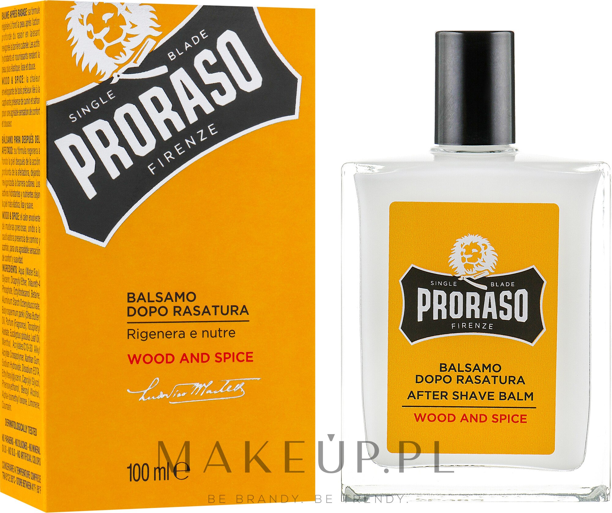 Rewitalizujący balsam po goleniu dla mężczyzn Drewno i przyprawy - Proraso Wood And Spice After Shave Balm — Zdjęcie 100 ml