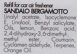 Wkład do dyfuzora zapachowego w samochodzie Drzewo sandałowe i bergamotka - Millefiori Milano Icon Refill Sandalo Bergamotto — Zdjęcie N2