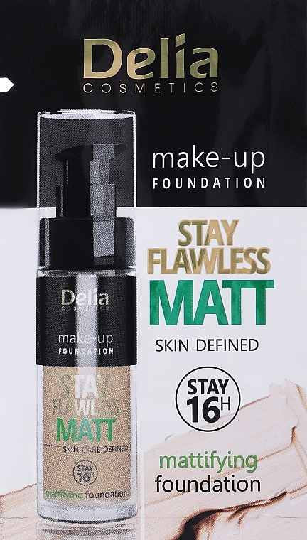 Matujący podkład do twarzy - Delia Stay Flawless Matt Skin Defined (próbka) — Zdjęcie N1