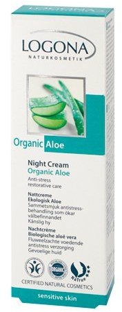 Krem do twarzy na noc do skóry wrażliwej z organicznym aloesem - Logona Facial Care Night Cream Organic Aloe