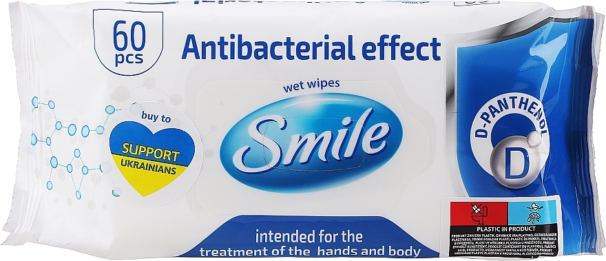 Chusteczki z D-pantenolem 60 szt. - Smile Ukraine Antibacterial