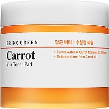 Tonizujące płatki kosmetyczne nasączone ekstraktem z marchwi - Bring Green Carrot Vita Toner Pad — Zdjęcie N1