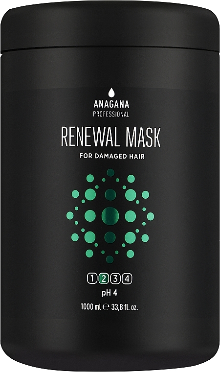 Maska odbudowująca do włosów zniszczonych - ANAGANA Renewal Mask For Damaged Hair 2 pH 4 — Zdjęcie N1