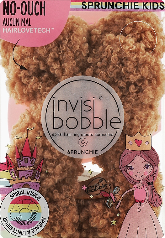 Gumka do włosów scrunchie, brązowa - Invisibobble Kids Sprunchie Teddy — Zdjęcie N1